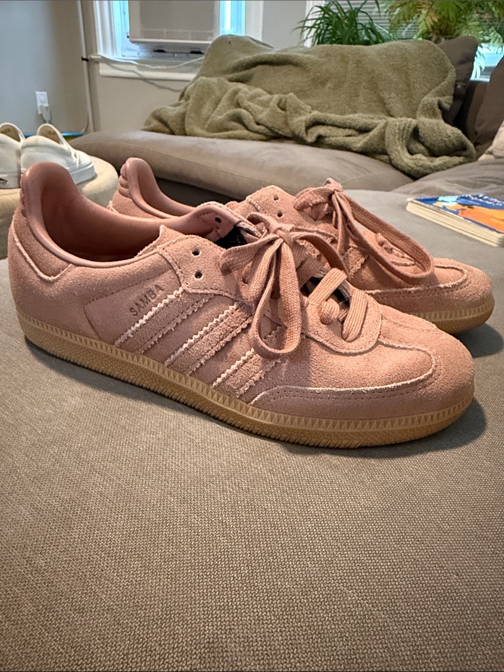 adidas Samba Suede Sneakers - Dusty Pink with Gum Sole